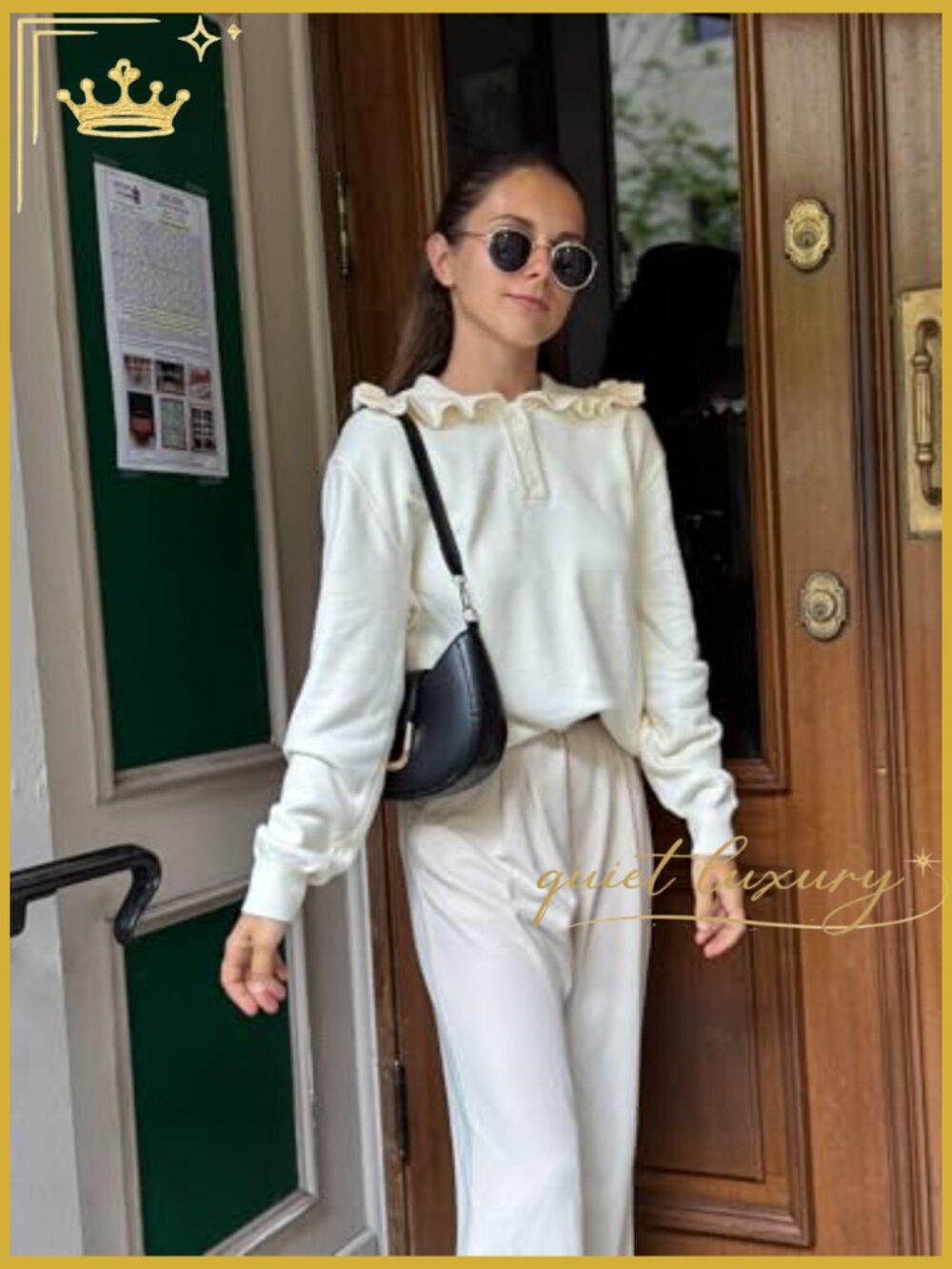 Peter Pan Collar Button Knit Pullover Top - Picture 6 of 7